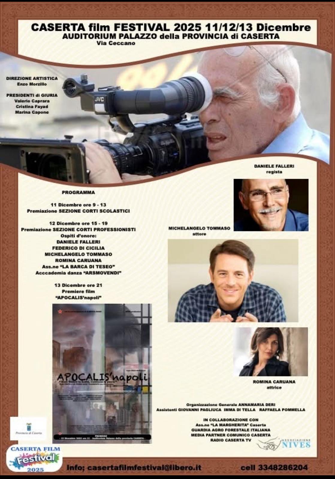 Caserta Film Festival 2025: tre giorni di cinema, cultura e grandi ospiti